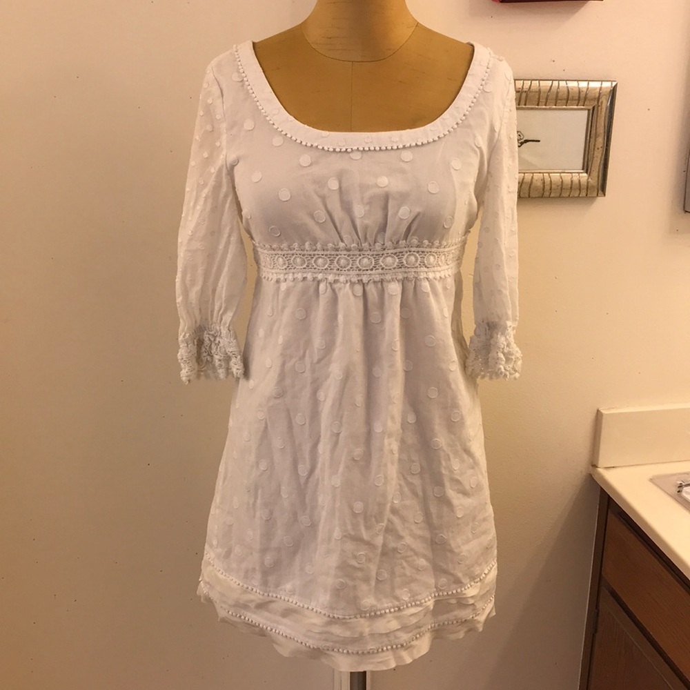 JUICY COUTURE White onwhite polka dot cotton dress